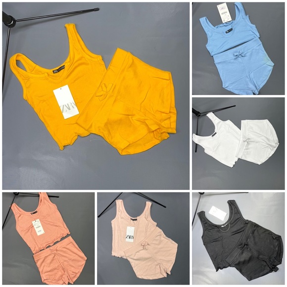 Zara imported ribbed two pieces